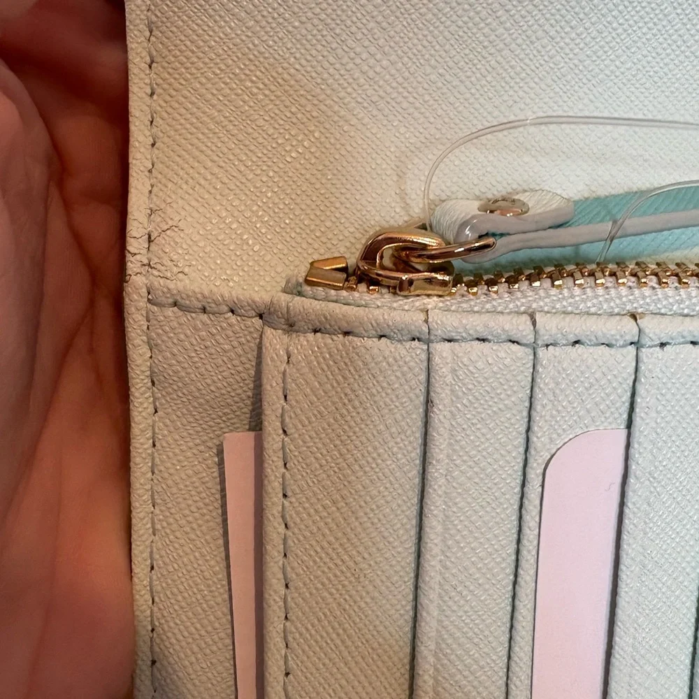 kate spade mint green scallop flap wallet